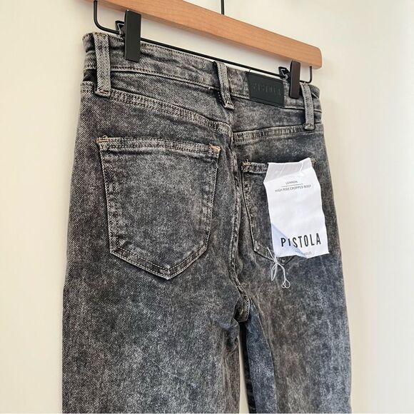 NWT Pistola Lennon High Rise Cropped Boot in Nightcap Acid Wash 24 - Picture 8 of 9